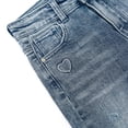 thumbnail image 5 of KIDSCOOL Girls Wide Leg Denim Pants 5-13T Ripped Heart Embroidered Jeans ,Light Blue,11-12 Years, 5 of 7