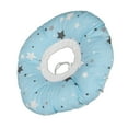 Powkky Ear Hole Piercing Pillow Light Blue Star Pattern Pressure Ear