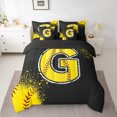 thumbnail image 2 of Manfei Baseball Print Twin Bedding Sets 7pcs for Boys Girls, Sport Monogrammed Bedding Comforter Set, Personalized Letter G Sheet Sets, Microfiber Bedroom Decor, 2 of 8