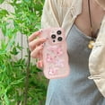thumbnail image 2 of Compatible with iPhone 16 Pro Max Phone Case,Glitter Bling Shiny Star Sequin Butterfly Printing,Matte Cute Curly Wavy Frame,Shockproof Anti-fall Soft TPU Aesthetic Clear Phone Case,Pink, 2 of 11