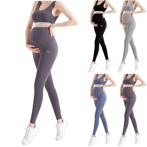 ShaoRunShi Women's Maternity Leggings Over the Belly Pregnancy Pants Active Wear Workout Yoga Pants Maternity Clothes
