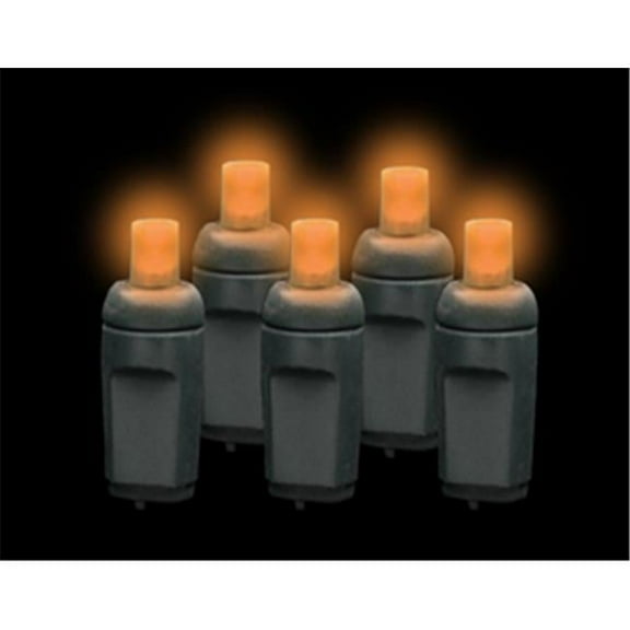 Reinders 5MM50OF-B Premium Grade 5MM 50 LED Orange Frost Holiday Lights String with Black Wire