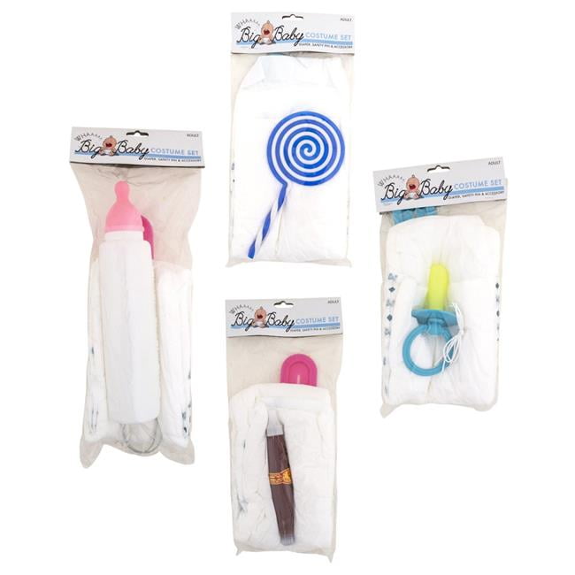 DDI 2339910 Big Baby Diaper Costume Set, Assorted Color, 3 Piece Case