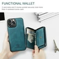 thumbnail image 4 of ELEHOLD Luxury Multi-Functional Wallet Case for iPhone 12 Pro Max Leather Purse Case with Detachable Card Slots Zipper Pocket Kickstand Function Shockproof Protective Case,Blue, 4 of 6