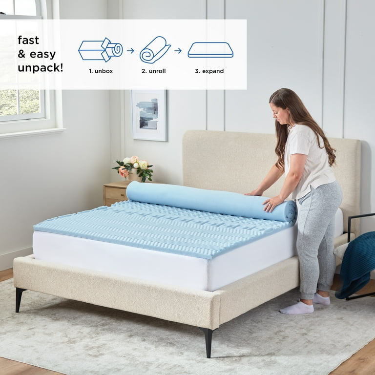Free Shipping! Mainstays 1.5” Gel Memory Foam Mattress Topper King