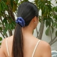 thumbnail image 4 of Smunchys Satin Hair Scrunchie with Hidden Zipper Pocket Storage, Ponytail Holders, Red/Blue, 2 Ct, 4 of 7