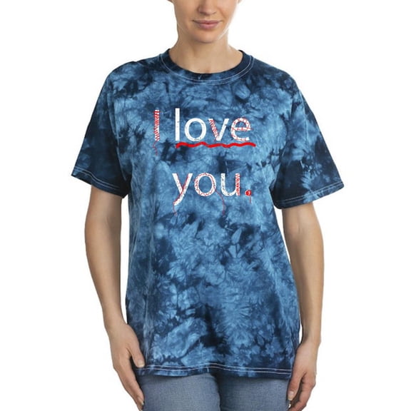 I Love You Slogan Stitches Tie Dye Crystal Women -Image by Shutterstock, Female x-Large