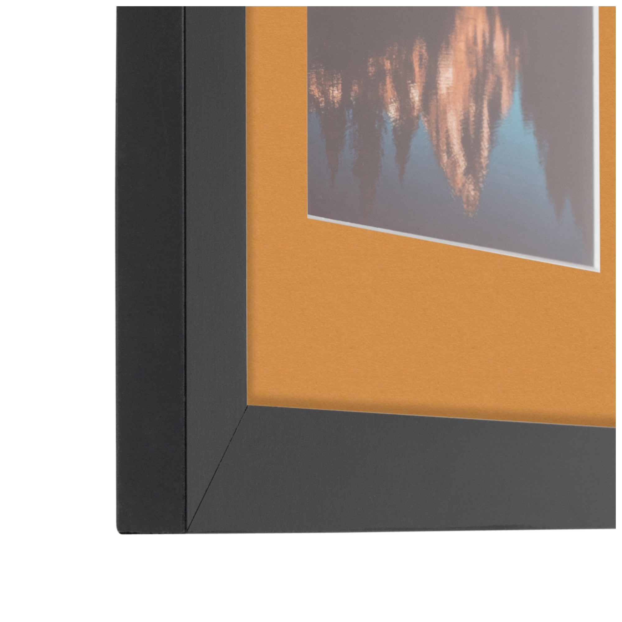 ArtToFrames Collage Photo Picture Frame with 1 - 8x10 and 2 - 5.5x8.5" Openings, Framed in Black with Amber and Black Mats (CDM-3926-124)
