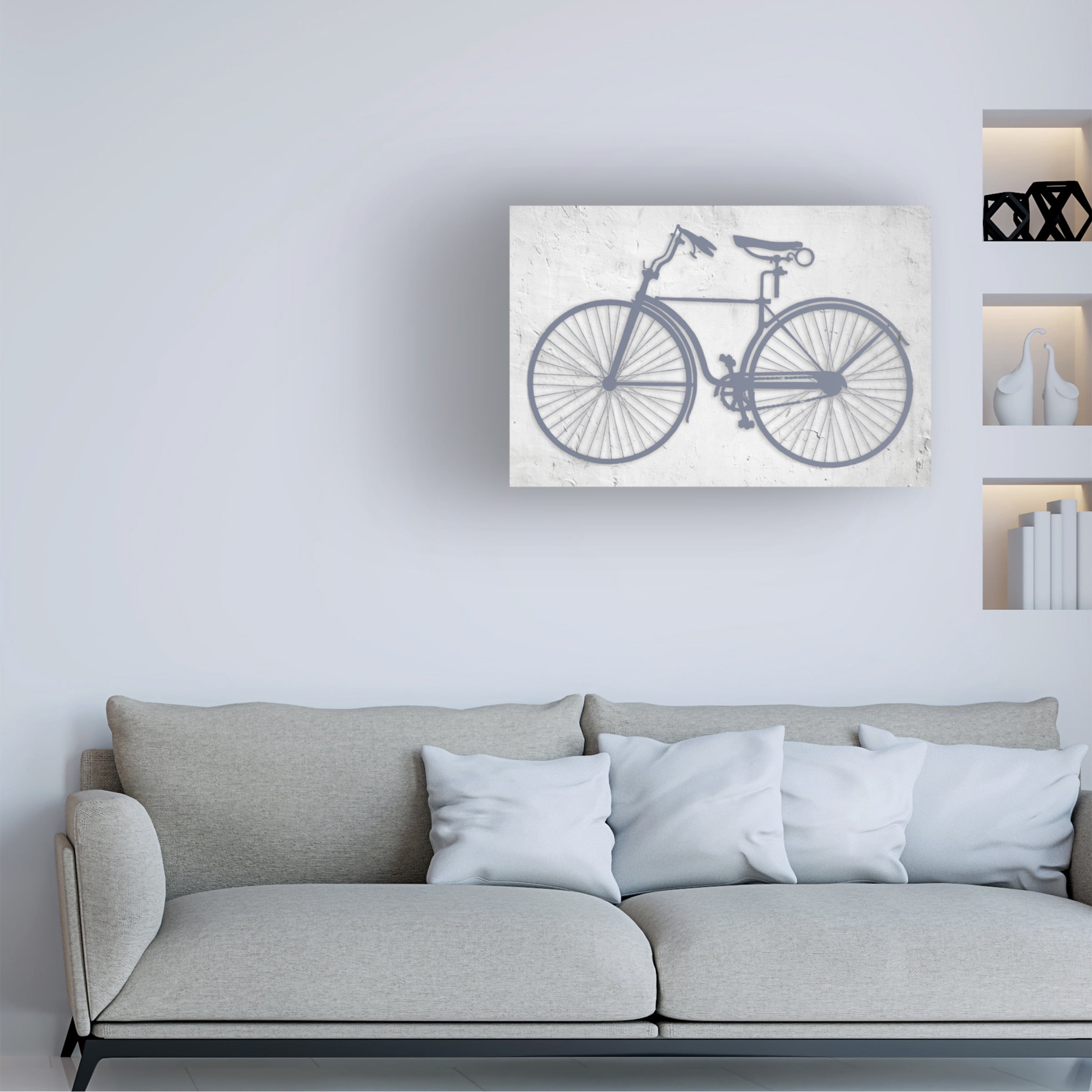 Canvas Wall Art - Sasha 'Blue Bike' Wall Art for Living Room, Bedroom, or Office Décor by Trademark Fine Art - 32 x 22 Inches