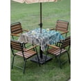 thumbnail image 2 of Square Outdoor Tablecloth With Umbrella Hole And Zipper– Blue Sea Water Waterproof Patio Table Cover for Party, Picnic, Backyard, 60"x60" , Coastal Tropical Ocean Wave, 2 of 8