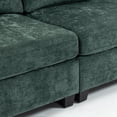thumbnail image 3 of 111.42*32.28 inches Comfortable three-seater chenille fabric sofa, soft to sit on, with super soft cushions and side pockets, suitable for living room, apartment. Three-seater deep sofa,Dark Green, 3 of 8