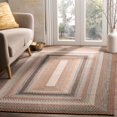 thumbnail image 1 of Safavieh Braided Collection BRD313A Handmade Country Cottage Reversible Area Rug, 4' x 6', Brown / Multi, 1 of 1