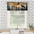 thumbnail image 3 of Wolf Kitchen Window Curtain Valance Forest Eagle Wild Animals Rustic Wooden Board Rod Pocket Window Valance for Living Room Bathroom Bedroom Kitchen 54 by 18 in, 1 Panel, 3 of 6