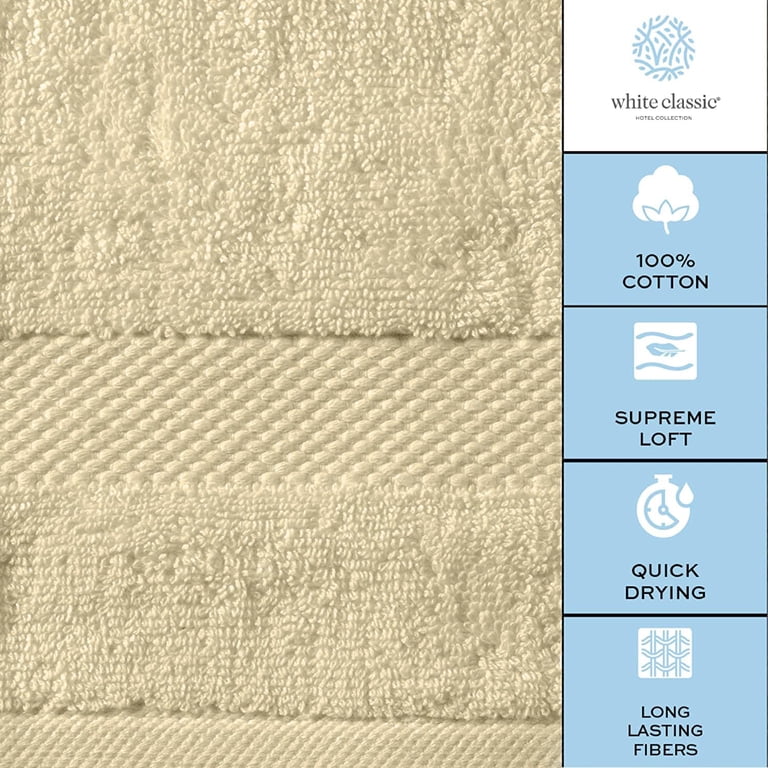 Premium Cotton Hand Towels Set of 6, Hotel Style Soft Plush photo 3
