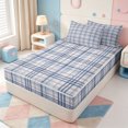 thumbnail image 2 of Erosebridal Mid-Century Stripes Zipper Full Size Comforter Sets with Fitted Sheet and 2 Pillowcases,Geometric Lines Art Zipper Bedding Set,Navy Blue Reversible,4pcs, 2 of 7