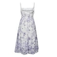 thumbnail image 5 of Patlollav Womens Strappy Strapless Chiffon Sleeveless Printed Botanical Floral Dress, 5 of 6