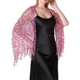 thumbnail image 1 of CHAL DE LENTEJUELAS INSPIRADORAS para Mujeres y Envolturas para Vestidos de Noche, Bufanda Brillante con Flecos para Fiesta de Boda Rosa 66.9"x19.7", 1 of 6