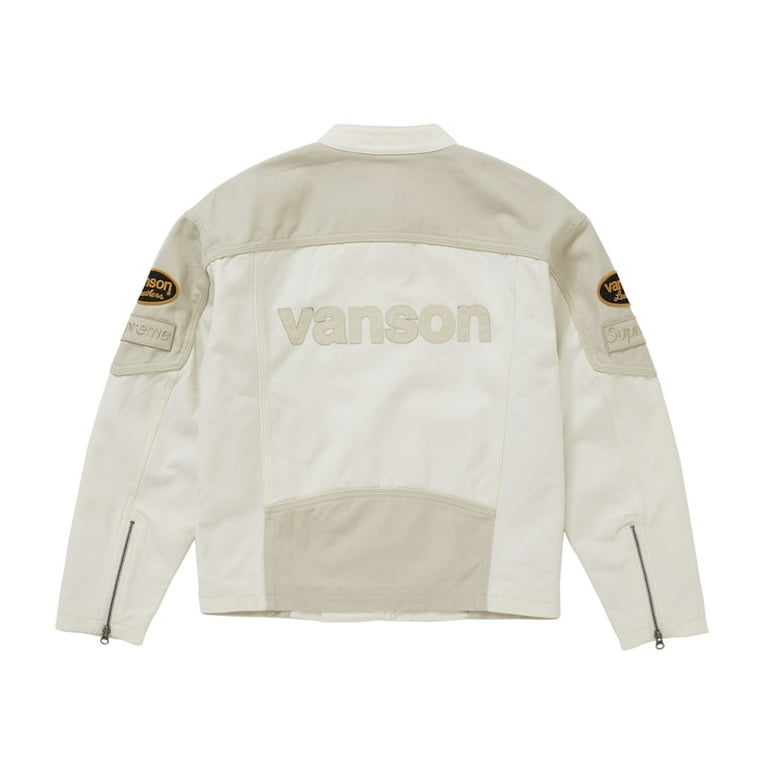 Supreme Men's Vanson Leathers Cordura Cotton Jacket White, from
