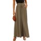 thumbnail image 1 of Pantalones anchos con cordón elásticos con bolsillo lateral Cómodos pantalones sueltos de cintura alta para mujer Lino verde M, 1 of 6
