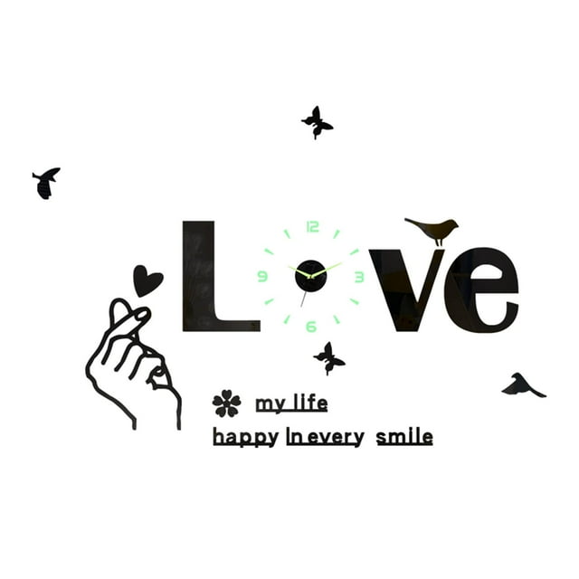 Reloj de pared DIY Strade Fareast Limited Decorativo silencioso con diseño de amor