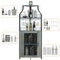 thumbnail image 6 of Aoile Corner Wine Cabinet with LED Lights - 5-Tier Industrial Bar Cabinet with Barn Door & Glass Rack, Farmhouse Style, 6 of 7