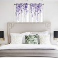 thumbnail image 4 of Purple Eucalyptus Kitchen Curtains Short 45 Inch Length, Botanical Plant Rustic Branch Floral Grommet Top Bedroom Living Room Curtains, Light Filtering Cafe Curtain Drapes 2 Panels Set 84''x45'', 4 of 9