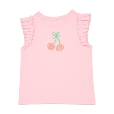 Wonder Nation Toddler Girls Tee with Flutter Sleeves, Sizes 18M-5T