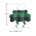 thumbnail image 3 of Statement Shamrock Fuax Leather Earrings st.Patrick's Day Glitter Jewelry Gift, 3 of 8