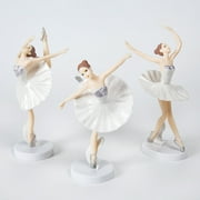 CreativeArrowy 3Pcs Ballerina Girl Birthday Cake Dessert Table Decoration Doll With Base