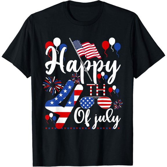 Happy Fourth Of July Patriotic US American Flag Gifts 4th Of July T-shirt