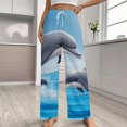 thumbnail image 2 of Dolphins Jumping in Ocean Waves-1 Pajama Pants Loose Pajamas Female Breathable Home Trousers Leisure Sleeping Pants Large Size, 2 of 6