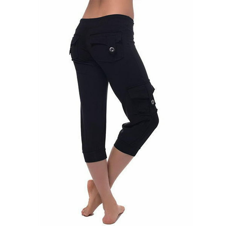 YYDGH Cargo Pants Women Bootcut Yoga Workout Cropped Trousers