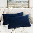 thumbnail image 2 of Decorative Lumbar Velvet Throw Pillow Covers ,Pack of 2 Luxury Soft Solid Cushion Cases for Sofa Couch, 2 of 6