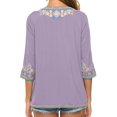thumbnail image 6 of Mexican Embroidered Shirts for Women Boho Tops and Blouses 3/4 Sleeve Bohemian Peasant Summer Fall Tunic Top, 6 of 7