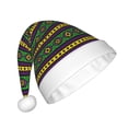 thumbnail image 2 of KLL Christmas Hats for Adults Plush Carnival Mardi Gras Print Santa Hat Xmas Fluffy Santa Claus Hat for Women Men, 2 of 6