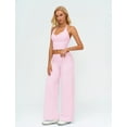 thumbnail image 4 of IBTOM CASTLE Womens Workout Sets 2 Piece Spaghetti Straps Crop Top Straight Leg Yoga Pants Yoga Pilates Outfits Pink, 4 of 7