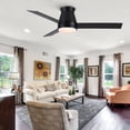 thumbnail image 6 of Wellspeed 48 in. Indoor Matte Black Low Profile Ceiling Fan with 3 Plywood Blades and Remote Control, 6 of 15