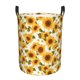 thumbnail image 1 of Balery Modern Elegant Sunflower Cesta de ropa redonda con asas, impermeable, independiente, para ropa, juguetes, dormitorio y familia-Medium, 1 of 6