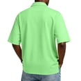 thumbnail image 3 of Resicozy Men's Polo Shirts Short Sleeve Button Down Golf Classic Fit Casual Fashion Solid Color T-Shirt Light Green L, 3 of 8