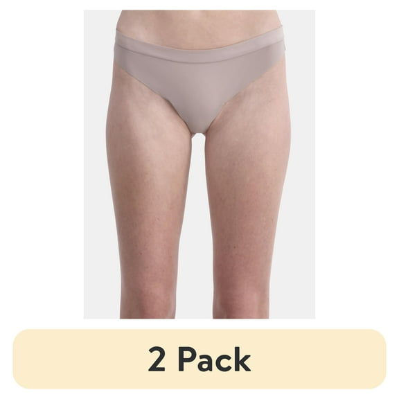 (2 pack) No Boundaries Micro Thong Panty, Women’s and Women’s Plus, Sizes S-XXXL
