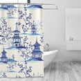 thumbnail image 2 of DouZhe Vintage Ink Blue Chinoiserie Pattern Shower Curtain, Waterproof Bath Curtains for Bathroom Decorations, 72 x 72 inches, 2 of 7