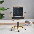 thumbnail image 3 of LUXMOD Home Office Desk Chair Task Chair with Armrest Adjustable Swivel Chair in Durable Vegan Leather Gold Office Chair Ergonomic Desk Chair for Extra Back and Lumbar Support, 3 of 10