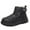 Black, variant on Xfvqtps Womens Short Snow Boots Water Resistant Faux Leather Warm Lined Round Toe Casual Comfort Ankle Winter Boots Black