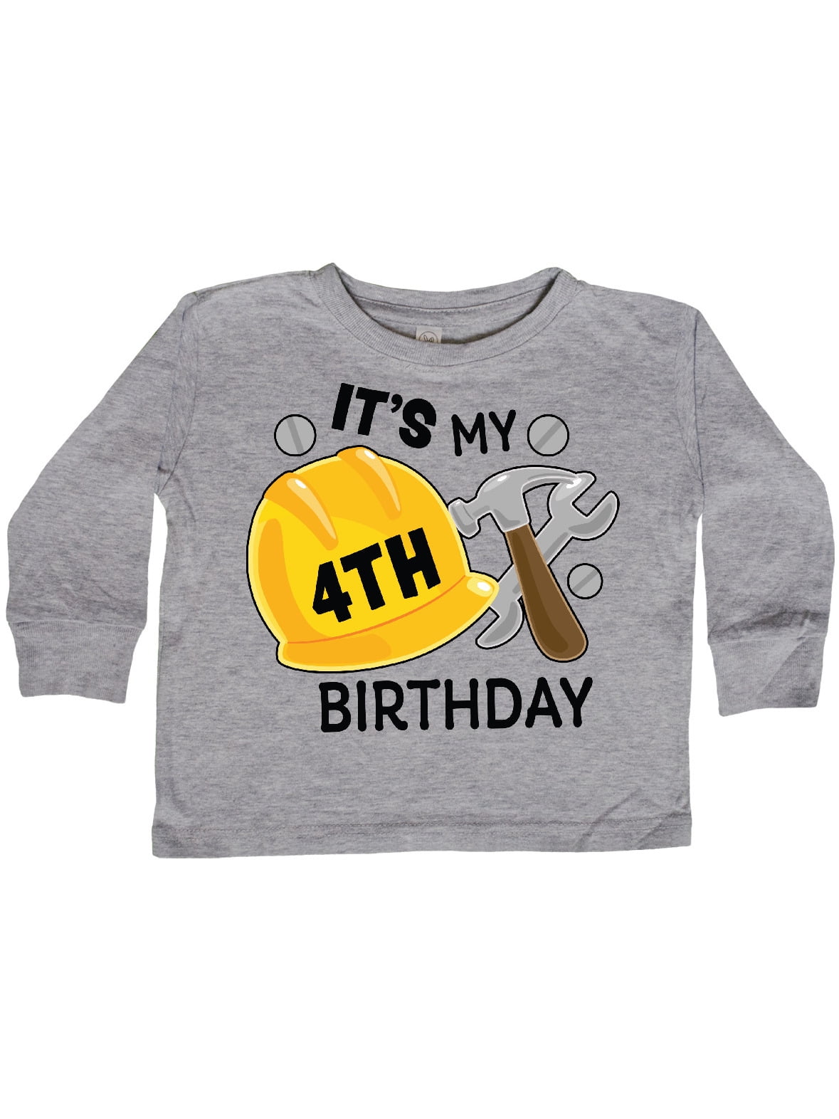 INKtastic Its My 4th Birthday With Construction Tools Toddler Long INKtastic Its My 4th Birthday With Construction Tools Toddler Long