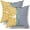 Yellow Blue Aqua, variant on Teal Navy Blue Pillow Covers 18x18 Set of 2 Gray Dahlia Decorative Striped Throw Pillows Modern Geometry Flower Decorative Pillowcase Square Cotton Cushion Case Decor for Home Sofa Couch Bed