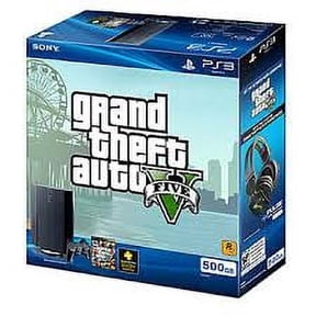 Pre-Owned Playstation 3 PS3 500gb Console Grand Theft Auto V Bundle - 2 Controllers