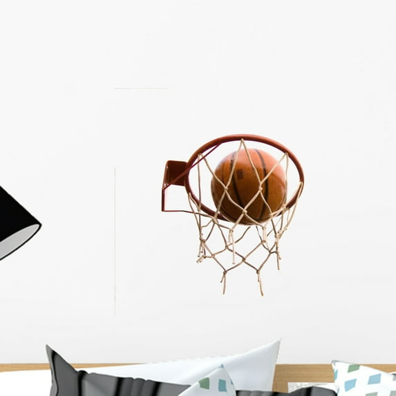 Basketball Shot Wall Decal by Wallmonkeys Peel and Stick Graphic (18 in H x 15 in W) WM141268