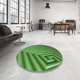 thumbnail image 4 of Ahgly Company Tapis Rond Lavable en Machine Intérieur Transitionnel Vert Lime, 3 Pieds Rond, 4 of 7