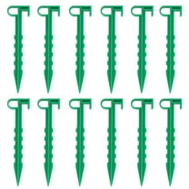 LIFKOME 20Pcs Tent Stakes for Campers Plastic Tent Spikes 1.4x5.5in Green Portable Ground Anchor