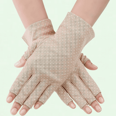 Sunblock Fingerless Gloves for Women, Non-Slip Summer Outdoor Gloves, Touch Screen Compatible